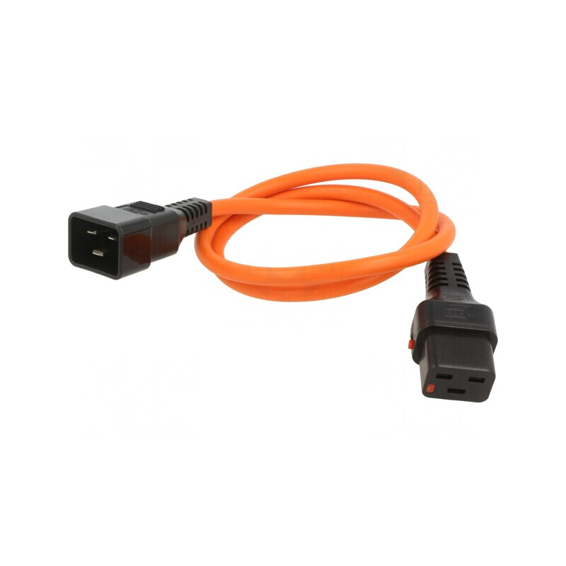 Cablu IEC C19 Mamă la IEC C20 Tată 1m cu Blocare 16A | Electronic-mag.ro | Componente Electronice