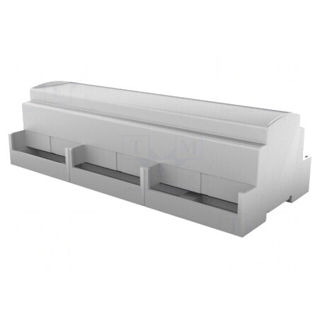 Carcasă gri pentru șină DIN 91x213x62mm 12 module | Electronic-mag.ro | Componente Electronice