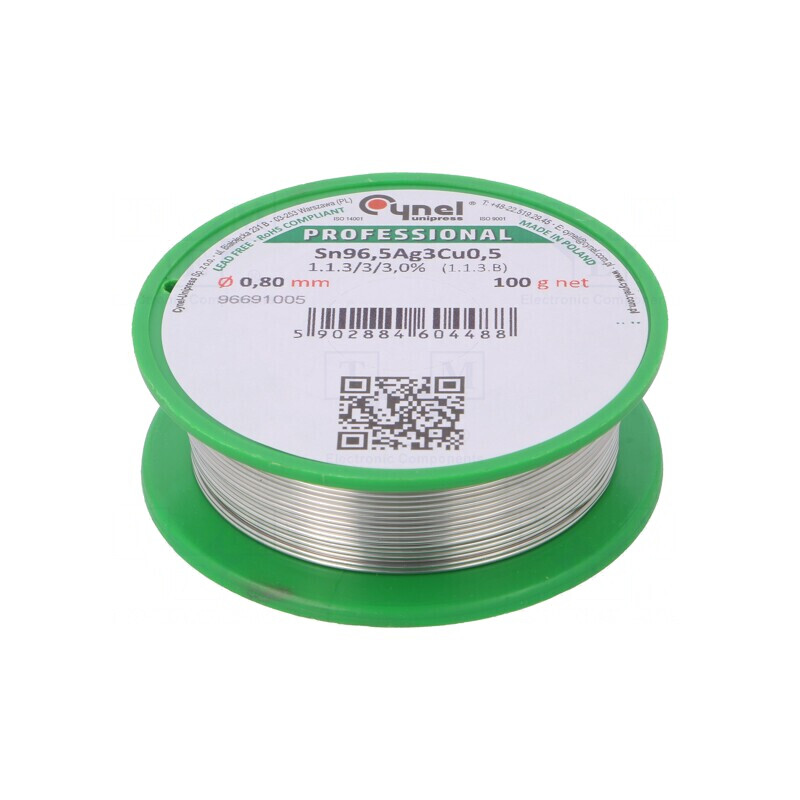 Sârmă de lipit fără plumb 0,8mm 100g | Electronic-mag.ro | Componente Electronice