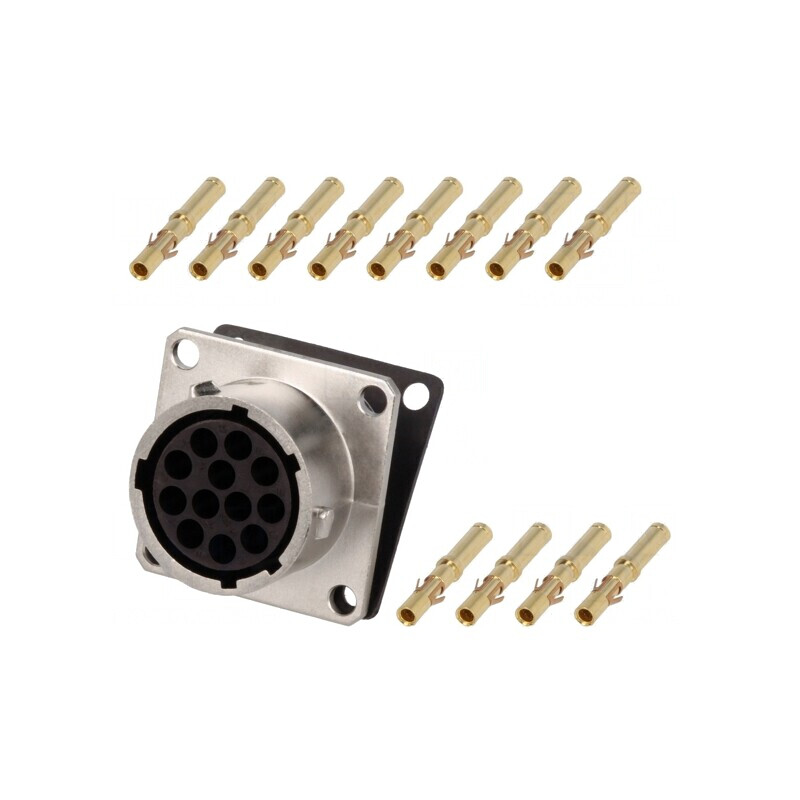 Conector Circular RT360 Mamă Crimpat PIN 12 13A IP67 | Electronic-mag.ro | Componente Electronice