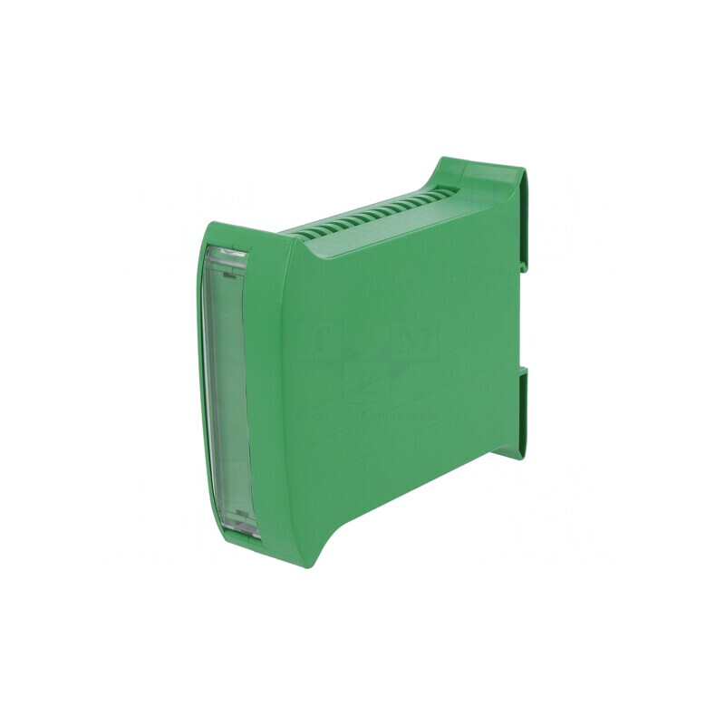 Carcasă pentru șină DIN verde 101x35x120mm | Electronic-mag.ro | Componente Electronice