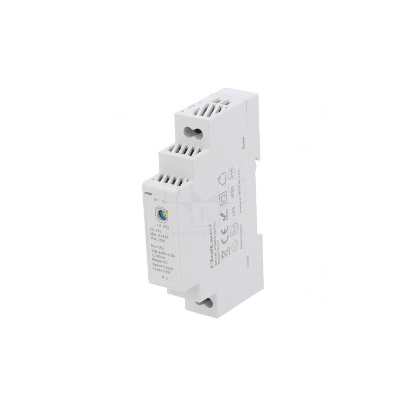 Alimentator Pulsatoriu 15W 24V 0.625A IP20 pentru Şină DIN | Electronic-mag.ro | Componente Electronice