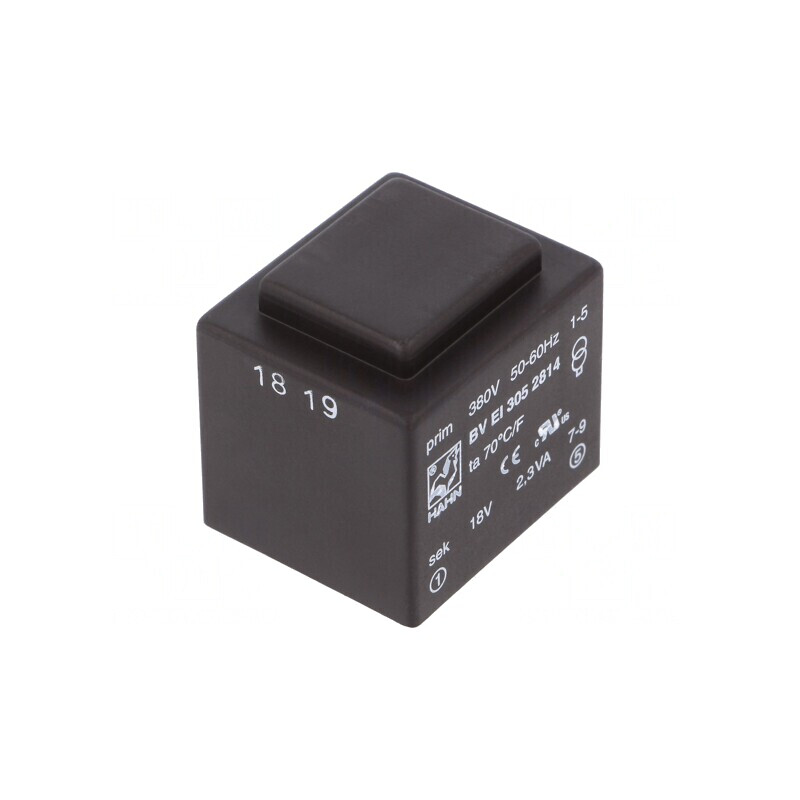 Transformator încapsulat 2,3VA 380VAC 18V 128mA PCB | Electronic-mag.ro | Componente Electronice