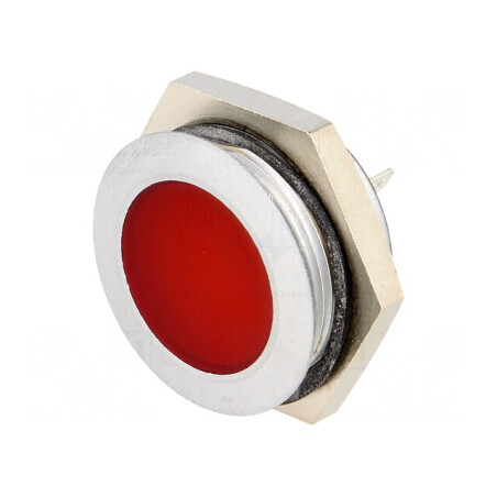 Lampă Control LED Roșie 24-28V Ø22mm IP67 Metal | Electronic-mag.ro | Componente Electronice