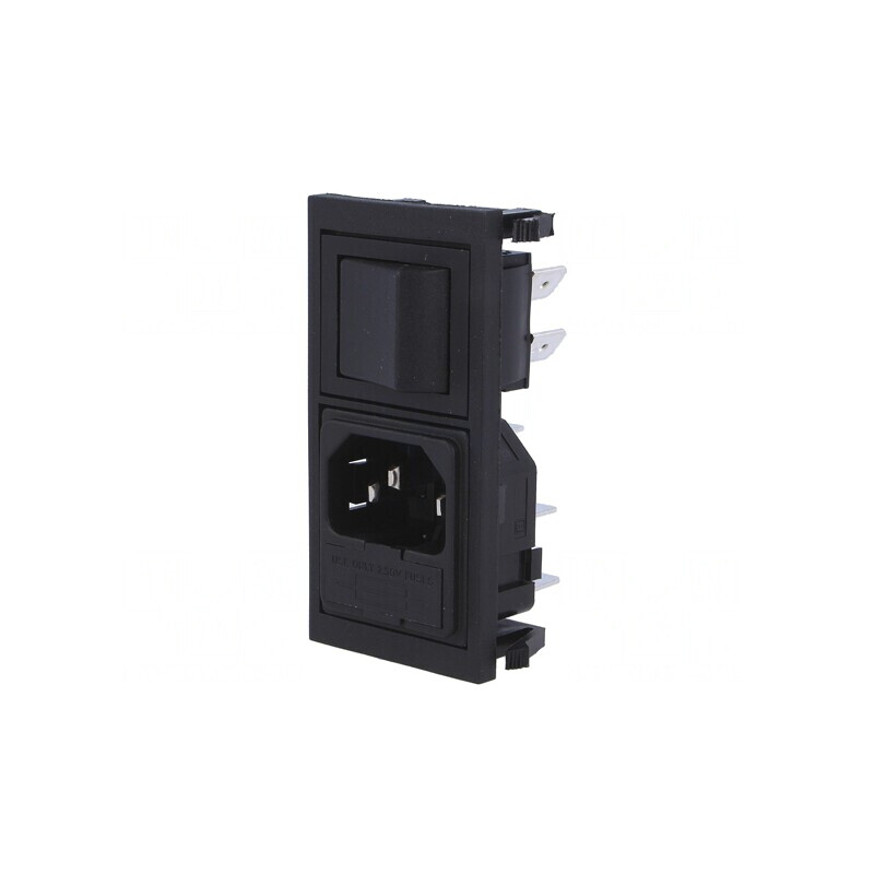 Conector alimentare AC soclu tată 10A 250V IEC 60320 | Electronic-mag.ro | Componente Electronice