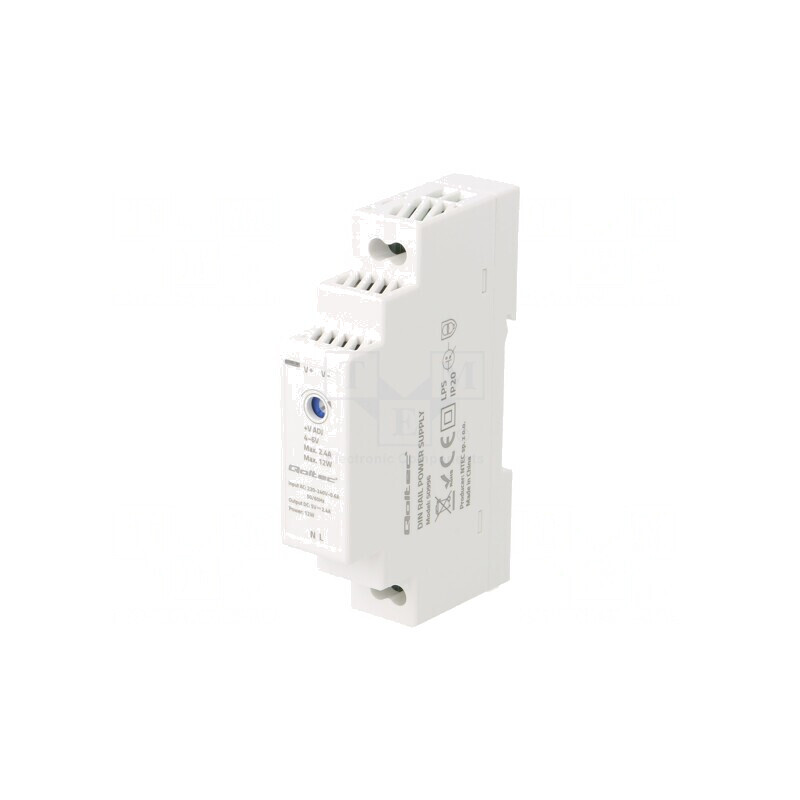 Alimentator Șină DIN 12W 5V 2.4A IP20 | Electronic-mag.ro | Componente Electronice