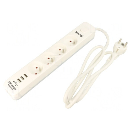 Prelungitor 4 Prize cu Protecție la Supratensiune 16A | Electronic-mag.ro | Componente Electronice