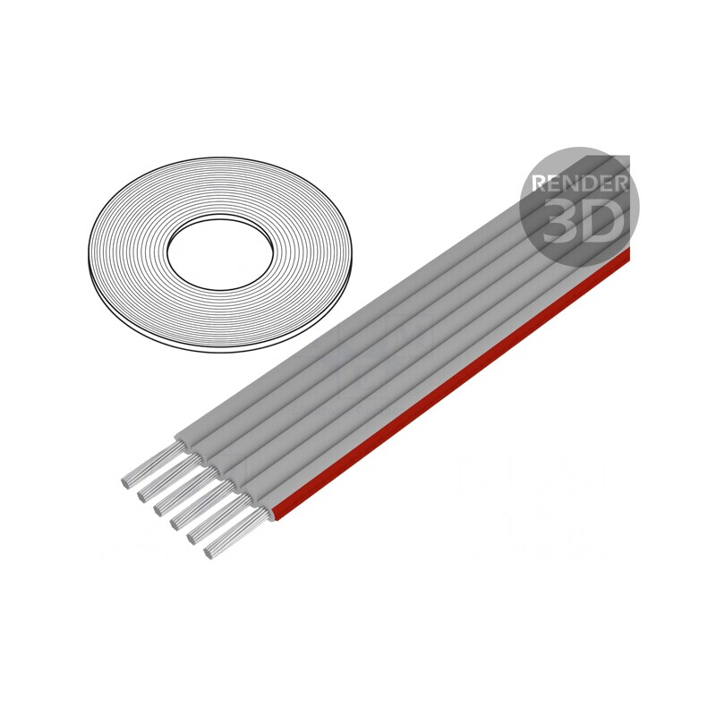 Cablu bandă 1,27mm Cu neecranat PVC gri 30,5m | Electronic-mag.ro | Componente Electronice