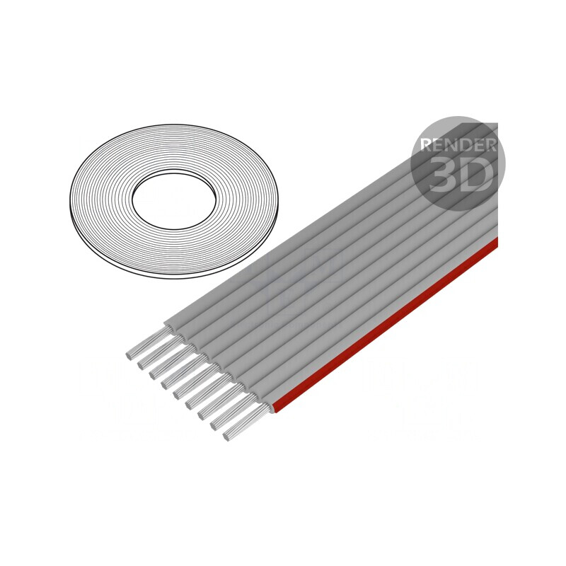Cablu bandă 1,27mm Cu 9x28AWG neecranat PVC | Electronic-mag.ro | Componente Electronice