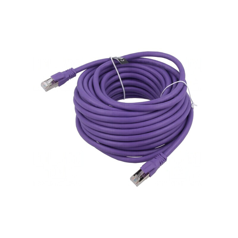 Patch Cord S/FTP Cat6a 12m Violet | Electronic-mag.ro | Componente Electronice