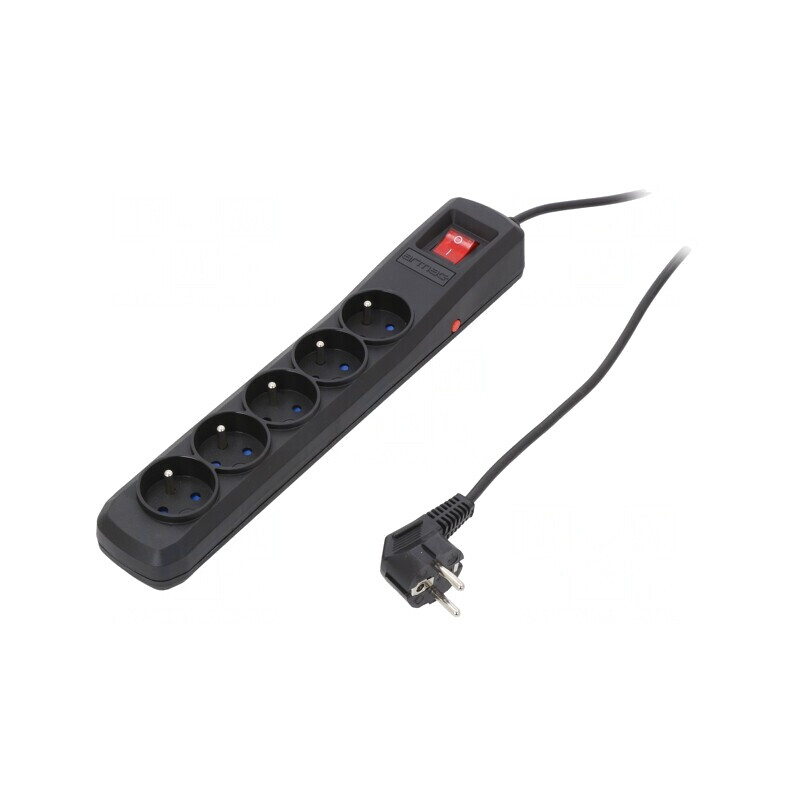 Prelungitor cu Protecție la Supratensiune, 5 Prize 10A | Electronic-mag.ro | Componente Electronice