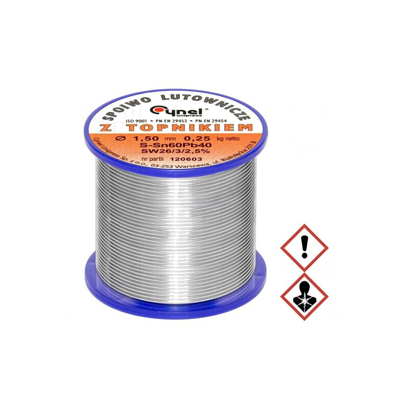"Bobină Sârmă de Lipit Sn60Pb40 1,5mm 0,25kg" | Electronic-mag.ro | Componente Electronice