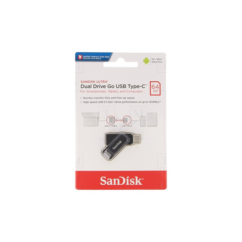 Pendrive USB 3.1 64GB Dual Drive USB-A/USB-C | Electronic-mag.ro | Componente Electronice