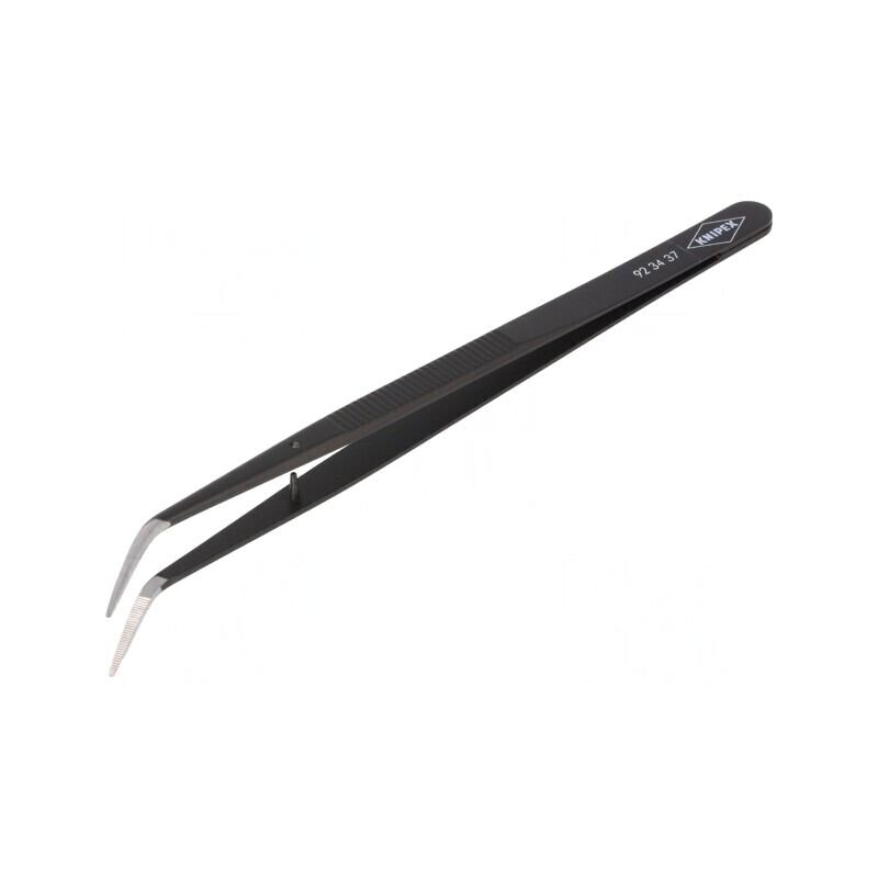 Pensetă Precizie 155mm Neagră Curbată | Electronic-mag.ro | Componente Electronice