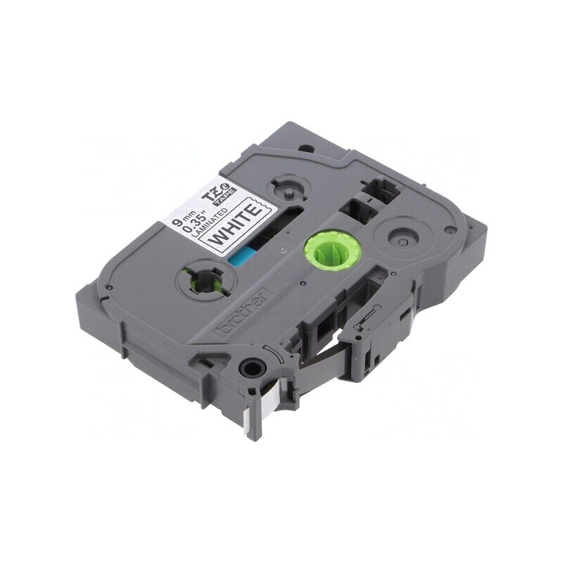 Bandă Laminată Neagră pe Alb 9mm x 8m TZE-221 | Electronic-mag.ro | Componente Electronice