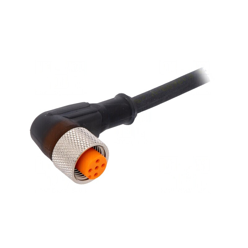 Cablu de conectare M12 5 pini unghi 2m 60VAC 4A IP67 | Electronic-mag.ro | Componente Electronice