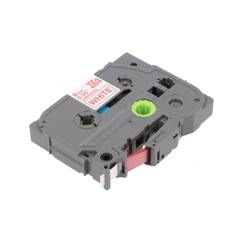 Bandă Laminată Albă 9mm x 8m cu Text Roșu TZE-222 | Electronic-mag.ro | Componente Electronice