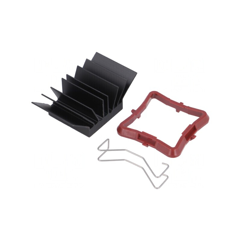 Radiator extrudat cu aripioare BGA negru 23mm x 23mm | Electronic-mag.ro | Componente Electronice