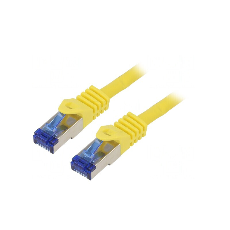 Patch cord S/FTP Cat6a Galben 10m LSZH | Electronic-mag.ro | Componente Electronice
