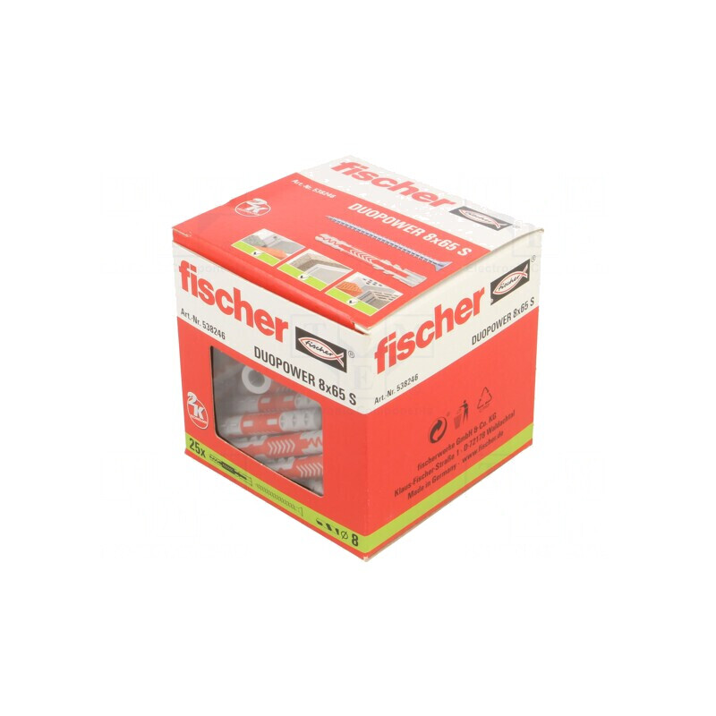 Plastic Anchor with Screw 8x65mm DUOPOWER 25pcs | Electronic-mag.ro | Componente Electronice