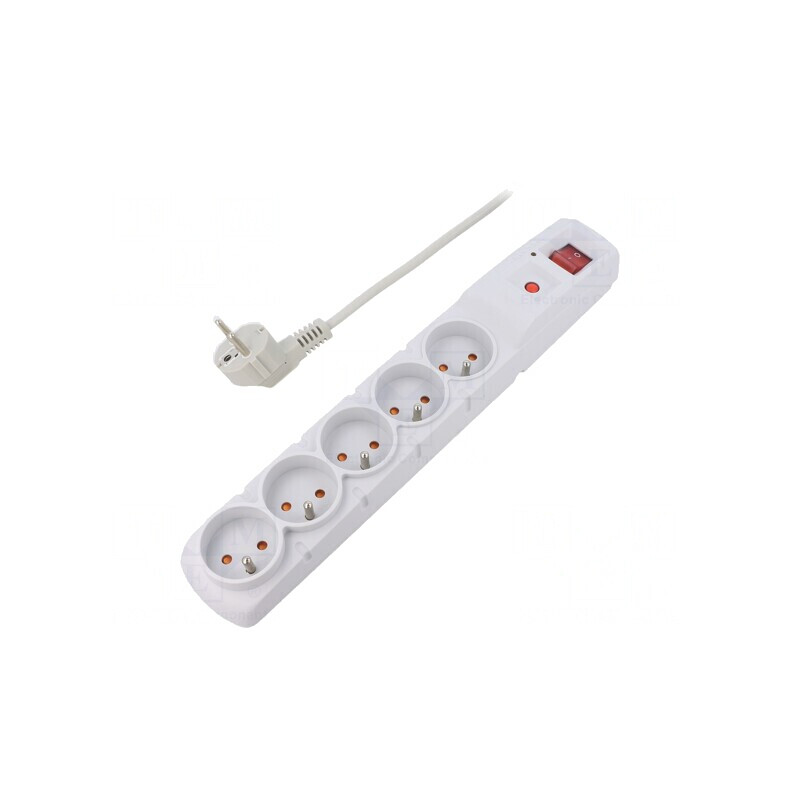Prelungitor cu 5 prize și protecție la supratensiune | Electronic-mag.ro | Componente Electronice