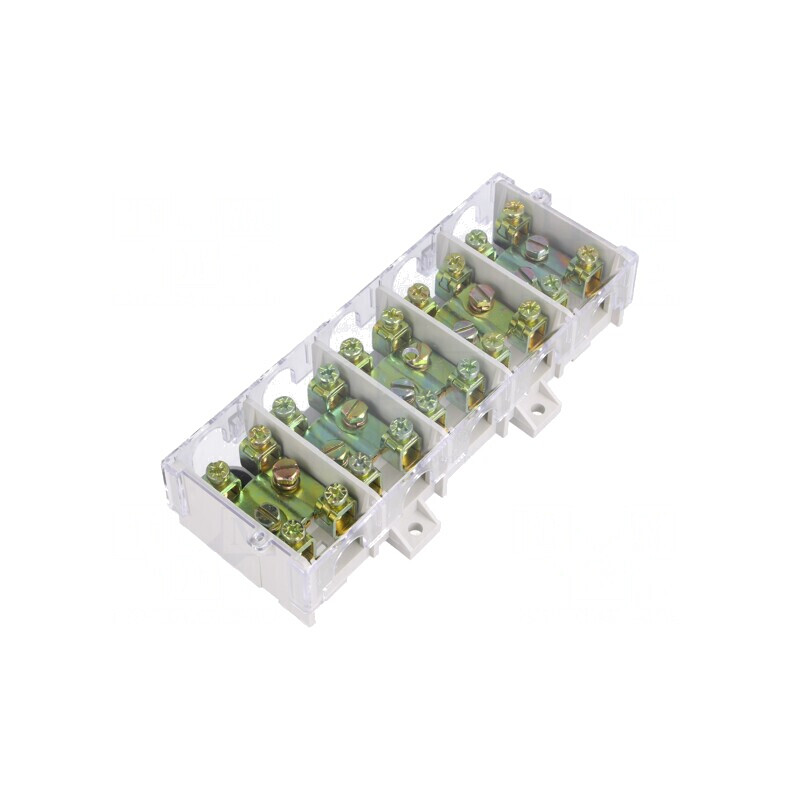 Regletă de conexiuni terminal cu șurub 25mm2 101A 5 piste | Electronic-mag.ro | Componente Electronice