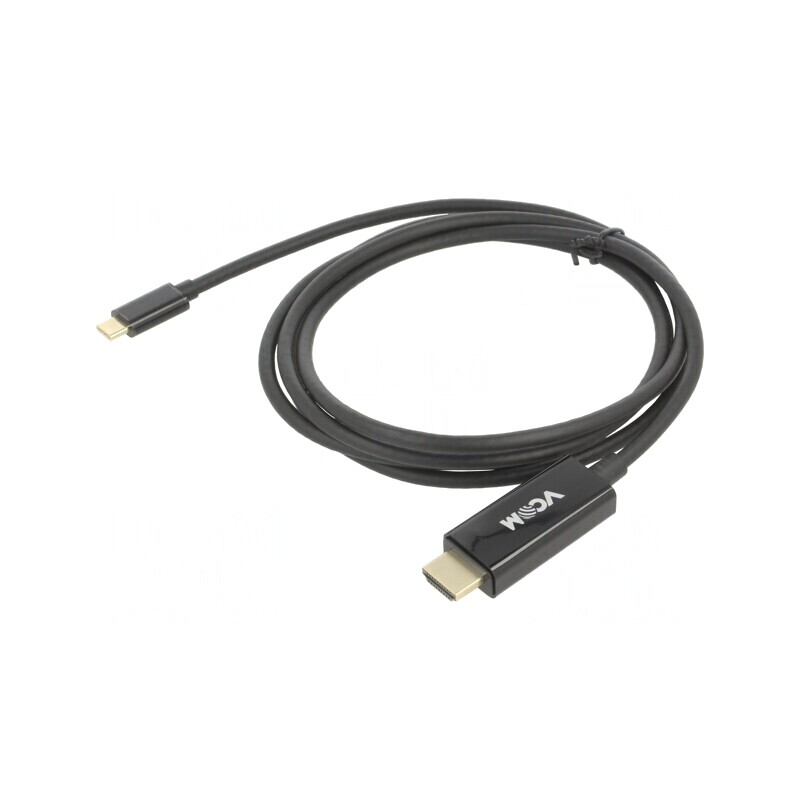 Adaptor USB 3.1 HDMI USB C Aurit 1.8m Negru PVC | Electronic-mag.ro | Componente Electronice