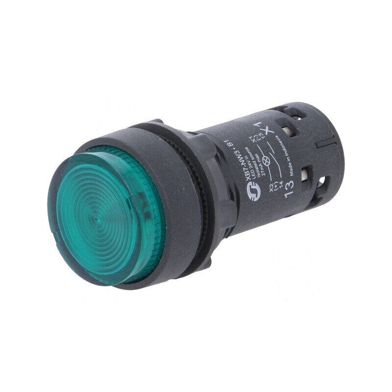 Comutator apăsare verde 22mm 1 NO | Electronic-mag.ro | Componente Electronice