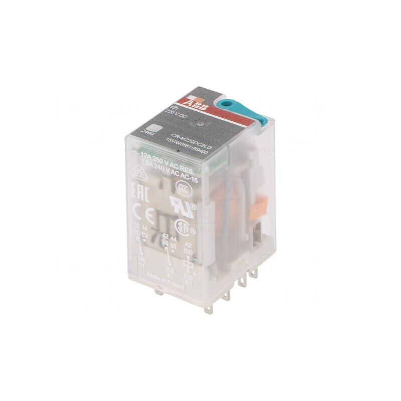 Releu Electromagnetic DPDT 220VDC 12A | Electronic-mag.ro | Componente Electronice