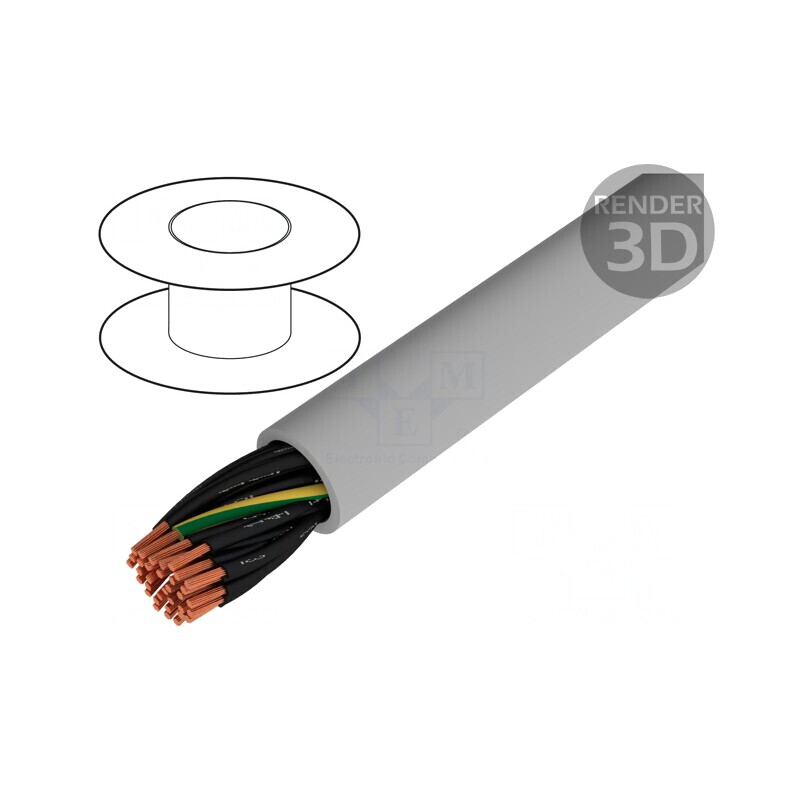 Cablu JZ-500 34G 0,75mm2 Neecranat 300V/500V Gri | Electronic-mag.ro | Componente Electronice
