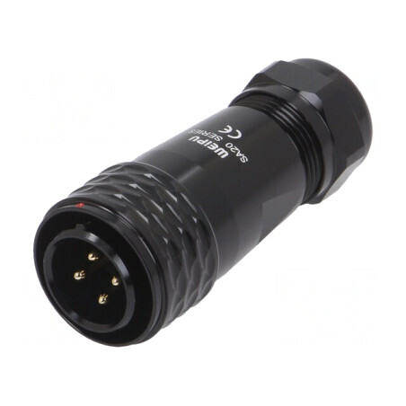 Mufă SA20 tată 4 PIN IP67 25A 500V cablu 8-12mm | Electronic-mag.ro | Componente Electronice