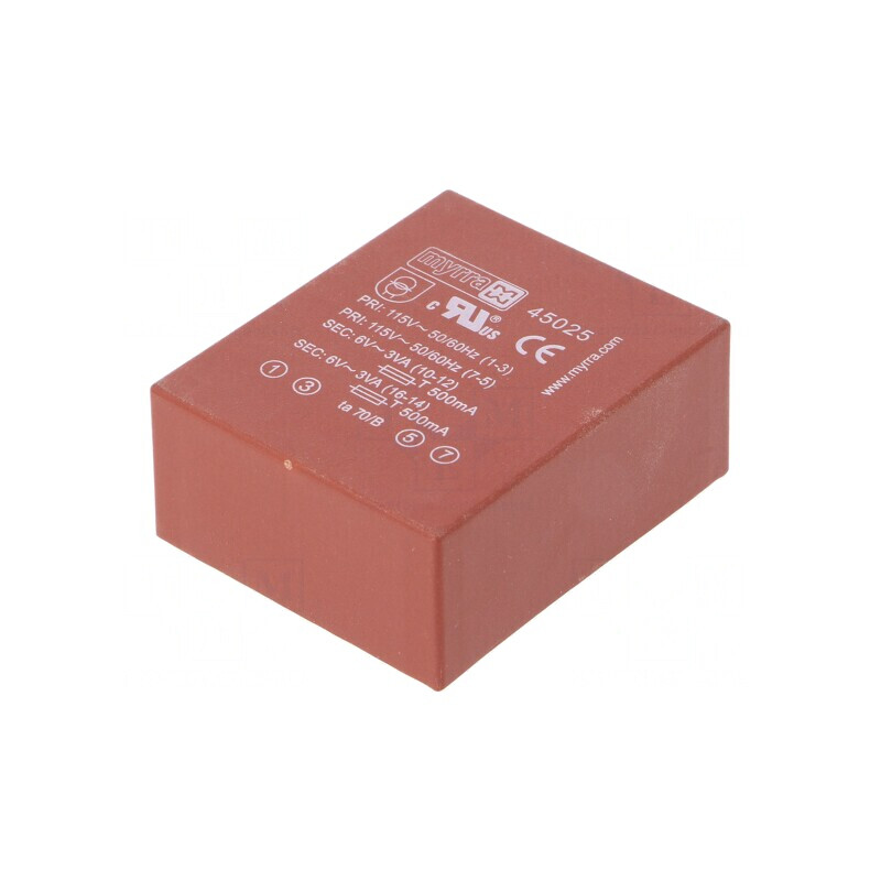 Transformator Încapsulat 6VA 115/230V 6V 500mA | Electronic-mag.ro | Componente Electronice