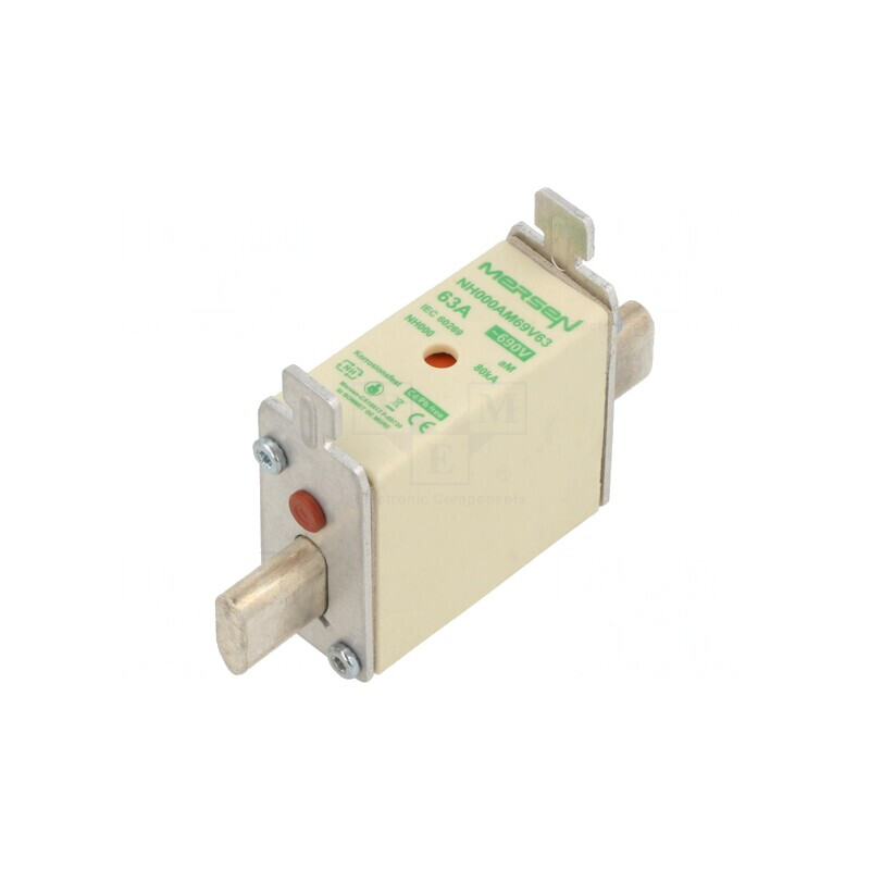 Siguranță industrială NH000 63A 690VAC ceramică | Electronic-mag.ro | Componente Electronice