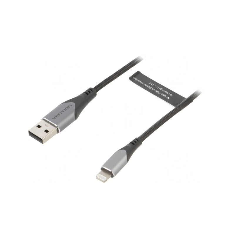 Cablu USB 2.0 Lightning Apple 2m Negru 2,4A | Electronic-mag.ro | Componente Electronice