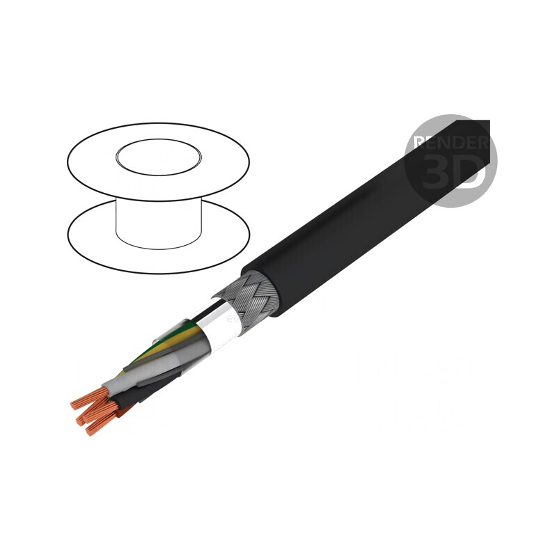 Cablu electric UV rezistent LSZH 4G10mm2 negru 600V/1kV | Electronic-mag.ro | Componente Electronice