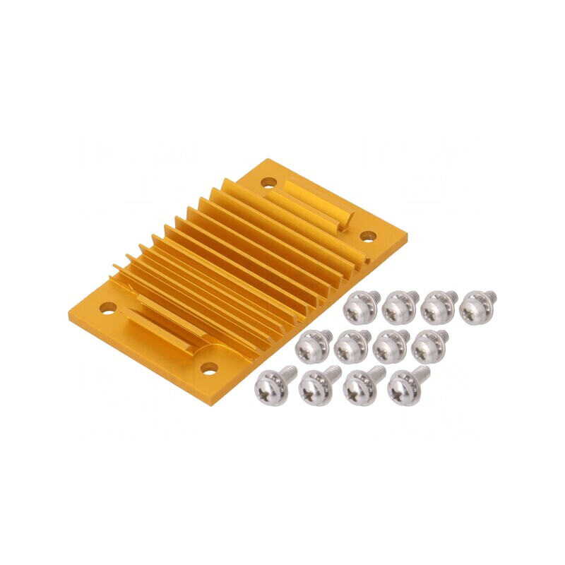Radiator extrudat cu aripioare BGA aurie 37mm x 58mm | Electronic-mag.ro | Componente Electronice