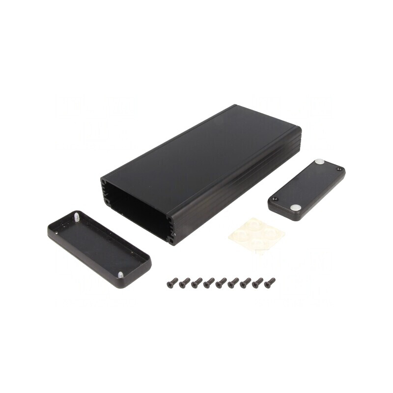 Carcasă aluminiu neagră 78x120x27mm | Electronic-mag.ro | Componente Electronice