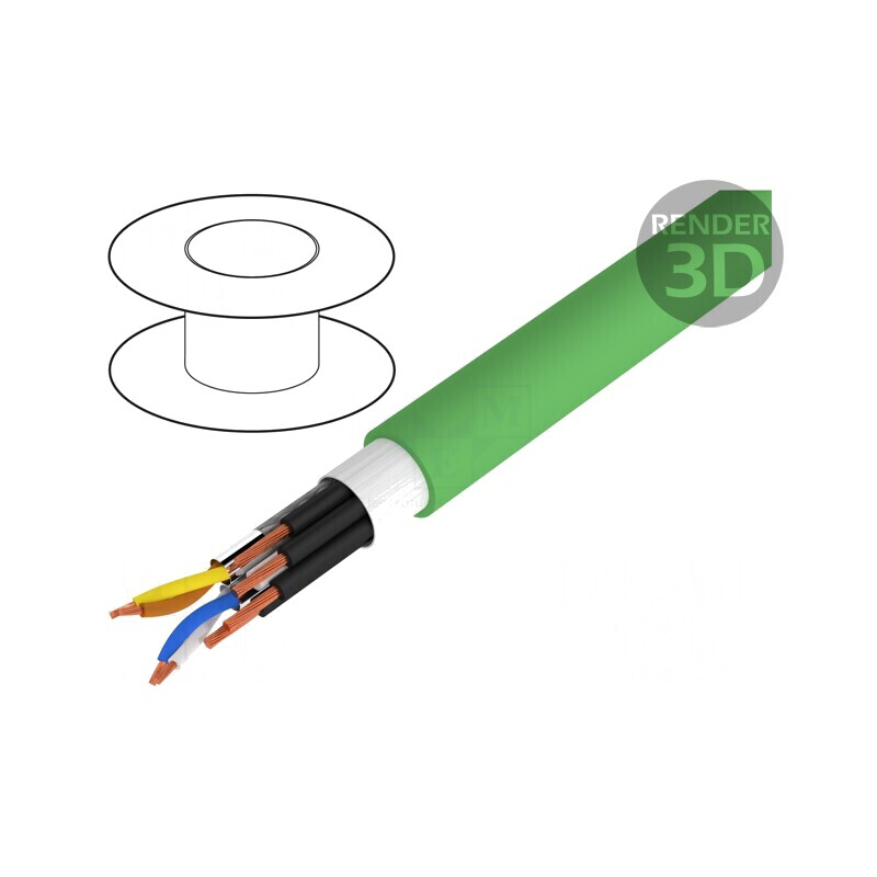 Cablu Hibrid Profinet Cat5e Verde FRNC Helukat | Electronic-mag.ro | Componente Electronice