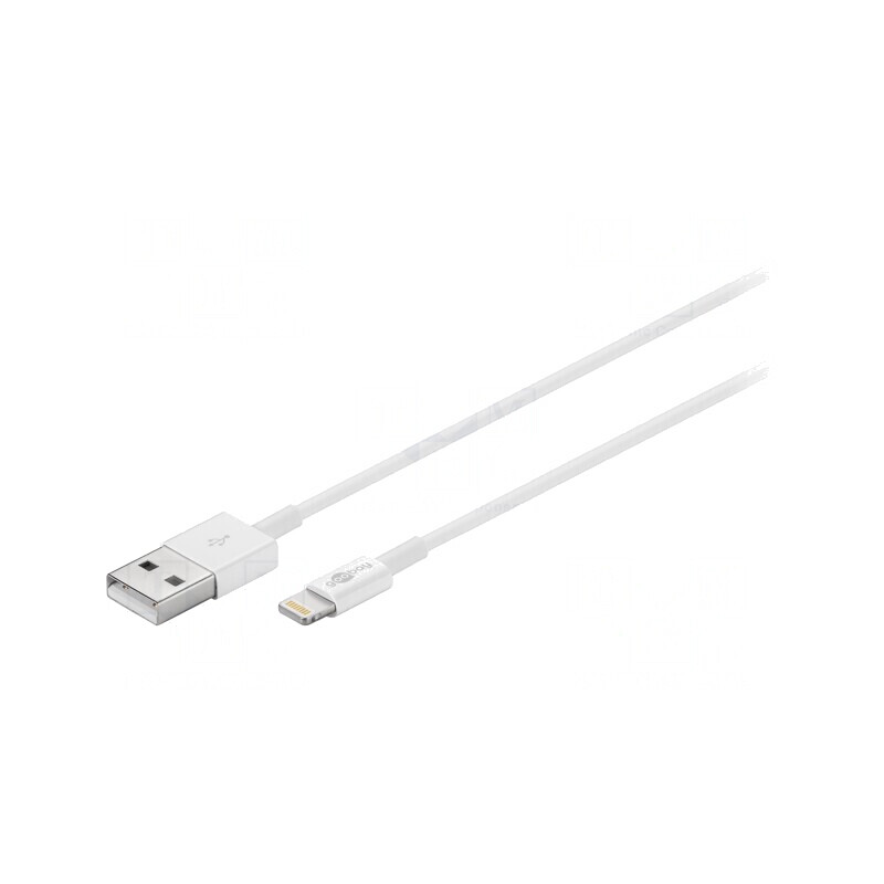 Cablu USB 2.0 Apple Lightning 1m Alb | Electronic-mag.ro | Componente Electronice