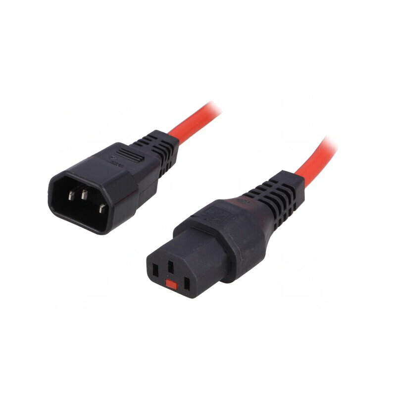 Cablu Prelungitor IEC C13 Mamă la C14 Tată 3m cu Blocare | Electronic-mag.ro | Componente Electronice