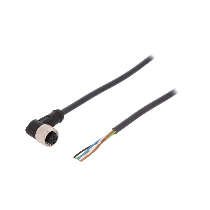 Cablu de Conectare M12 5-PIN Unghi 2m 60VAC 4A PUR | Electronic-mag.ro | Componente Electronice