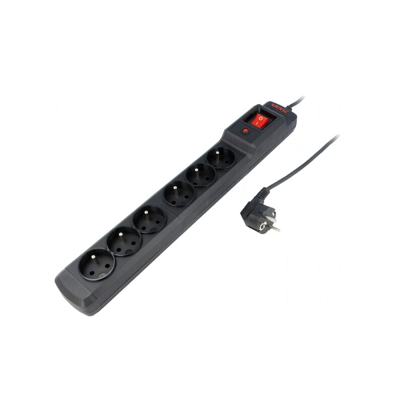 Prelungitor cu 6 Prize și Protecție la Supratensiune 10A | Electronic-mag.ro | Componente Electronice