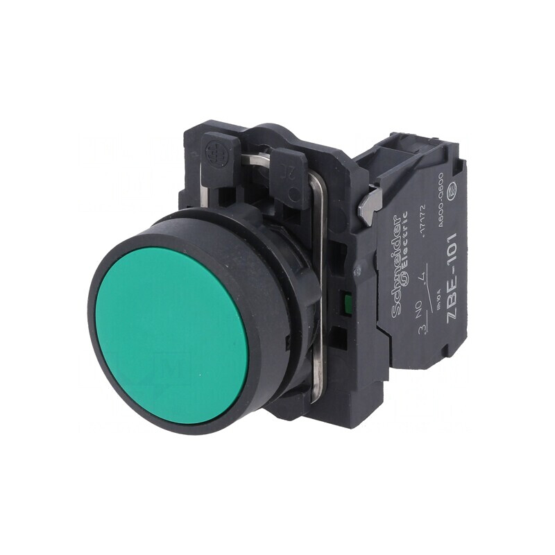 Comutator apăsare 22mm 1NO verde | Electronic-mag.ro | Componente Electronice