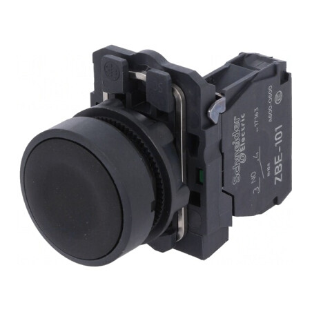 Comutator Apăsare 22mm 1 NO Negru | Electronic-mag.ro | Componente Electronice