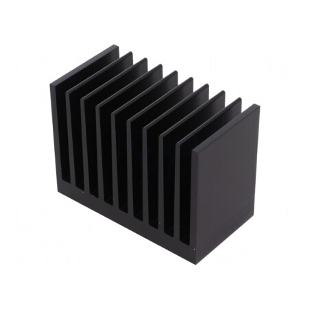Radiator extrudat cu aripioare negru 50x95x70mm | Electronic-mag.ro | Componente Electronice