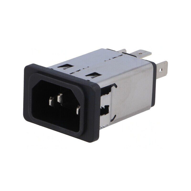 Conector de alimentare AC soclu tată 10A 250VAC IEC 60320 | Electronic-mag.ro | Componente Electronice