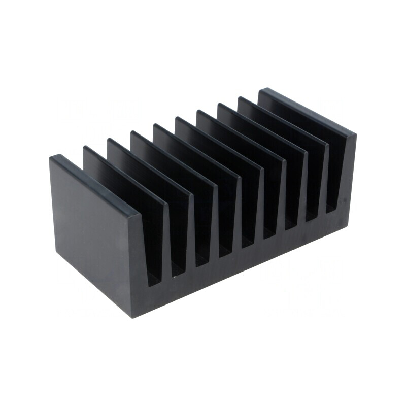 Radiator extrudat cu aripioare negru 50x100x40mm | Electronic-mag.ro | Componente Electronice