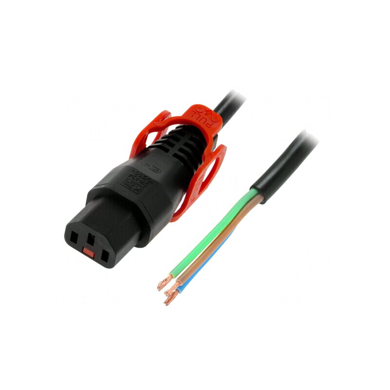 Cablu Alimentare IEC C13 Mamă cu Blocare 3m Negru | Electronic-mag.ro | Componente Electronice