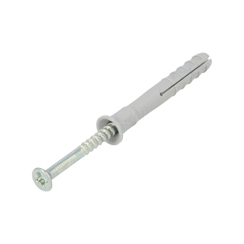 Plastic Anchor with Screw 8x60mm Zinc-Plated Steel Pack of 50 | Electronic-mag.ro | Componente Electronice