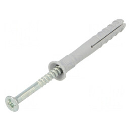 Plastic Anchor with Screw 8x60mm Zinc-Plated Steel Pack of 50 | Electronic-mag.ro | Componente Electronice